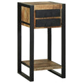 Beistelltisch mit Regal Braun 40 x 40 x 80 cm Massivholz Mango