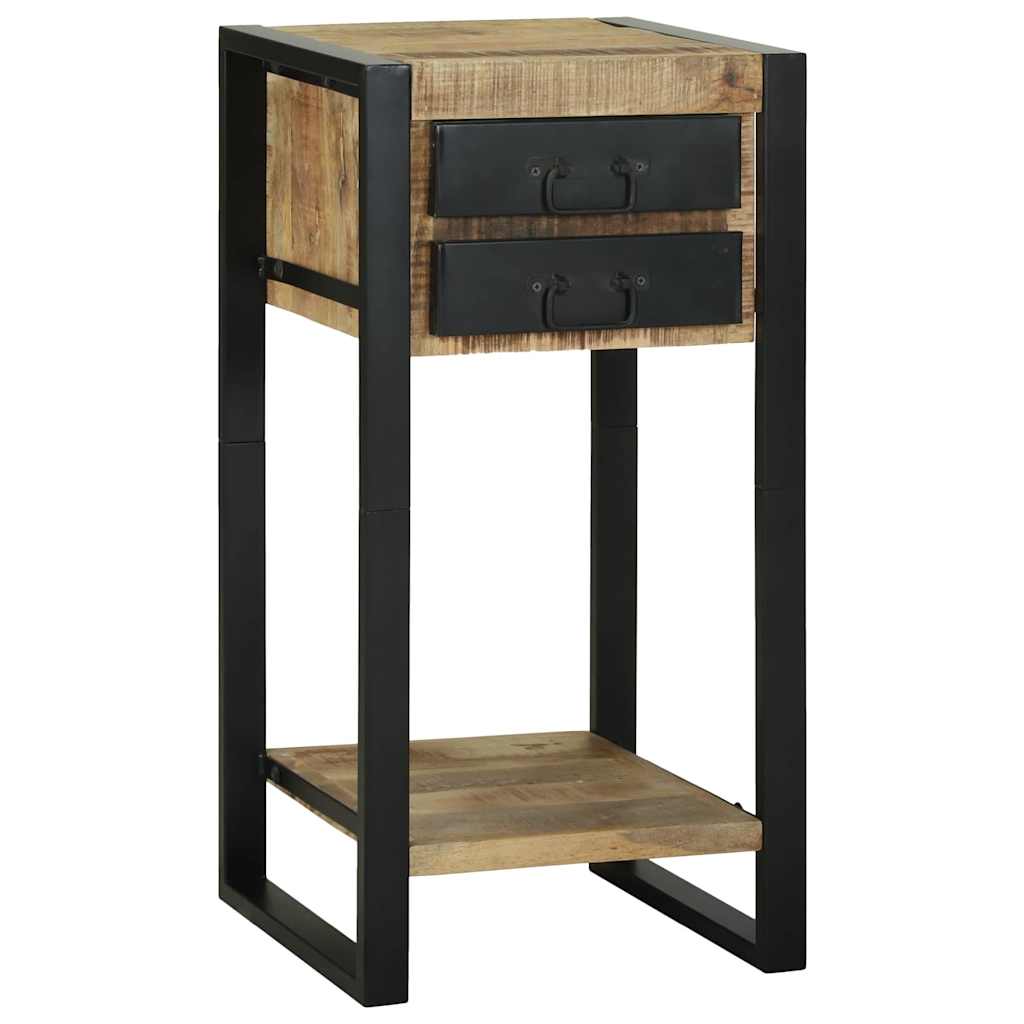 Beistelltisch mit Regal Braun 40 x 40 x 80 cm Massivholz Mango