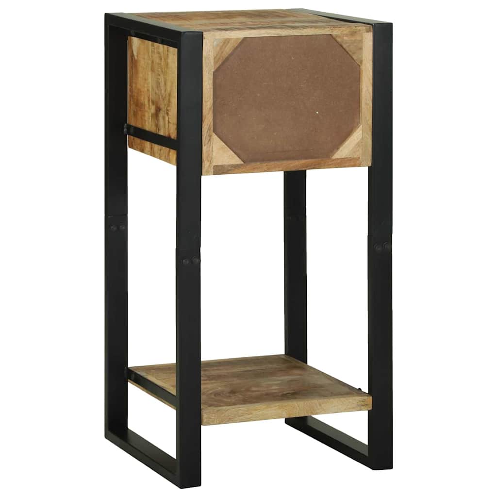 Beistelltisch mit Regal Braun 40 x 40 x 80 cm Massivholz Mango