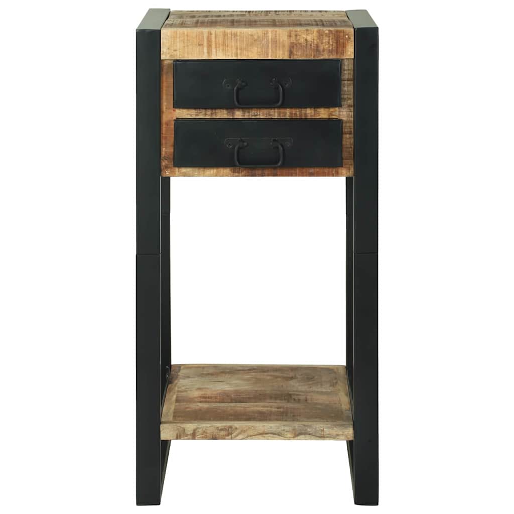 Beistelltisch mit Regal Braun 40 x 40 x 80 cm Massivholz Mango