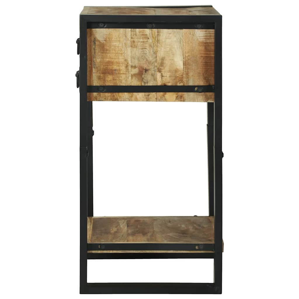 Beistelltisch mit Regal Braun 40 x 40 x 80 cm Massivholz Mango