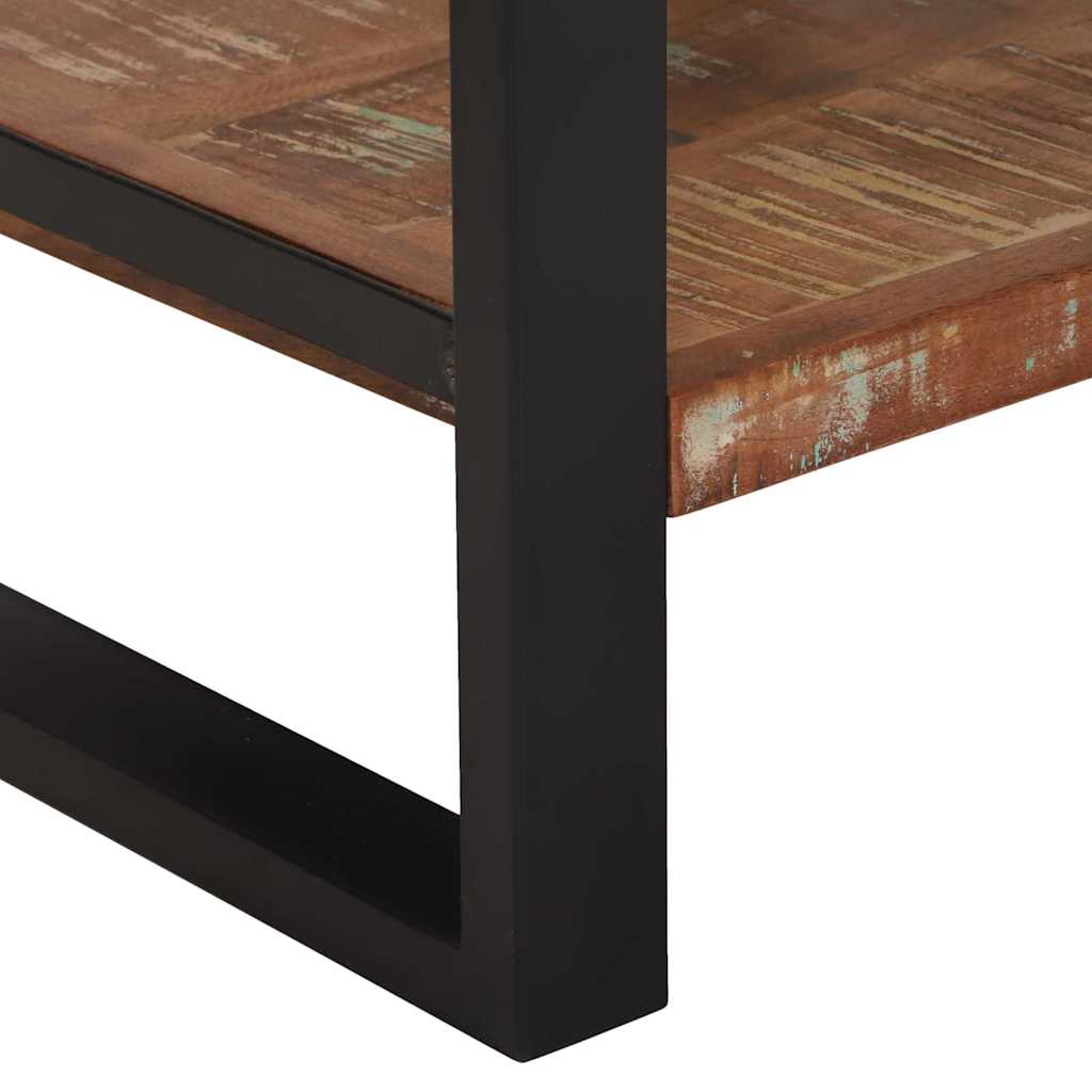 Beistelltisch mit Regal Mehrfarbig Massives upgecyceltes Holz