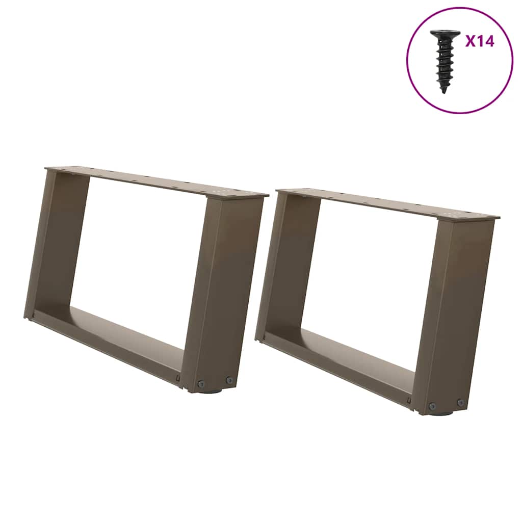 Couchtischbeine U-Form 2 Stk. Naturstahl 70x(30-31) cm Stahl