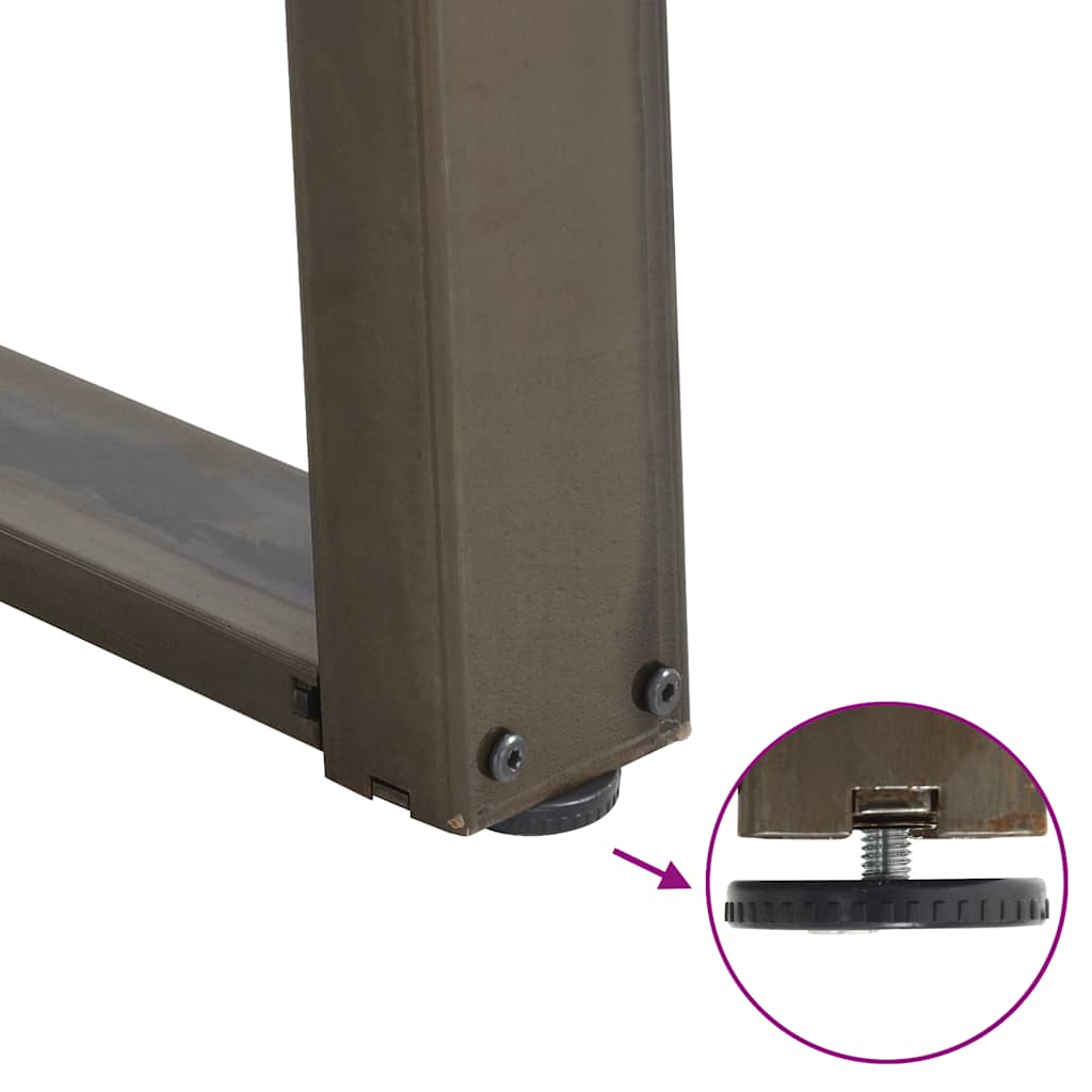 Couchtischbeine U-Form 2 Stk. Naturstahl 28x(42-43) cm Stahl