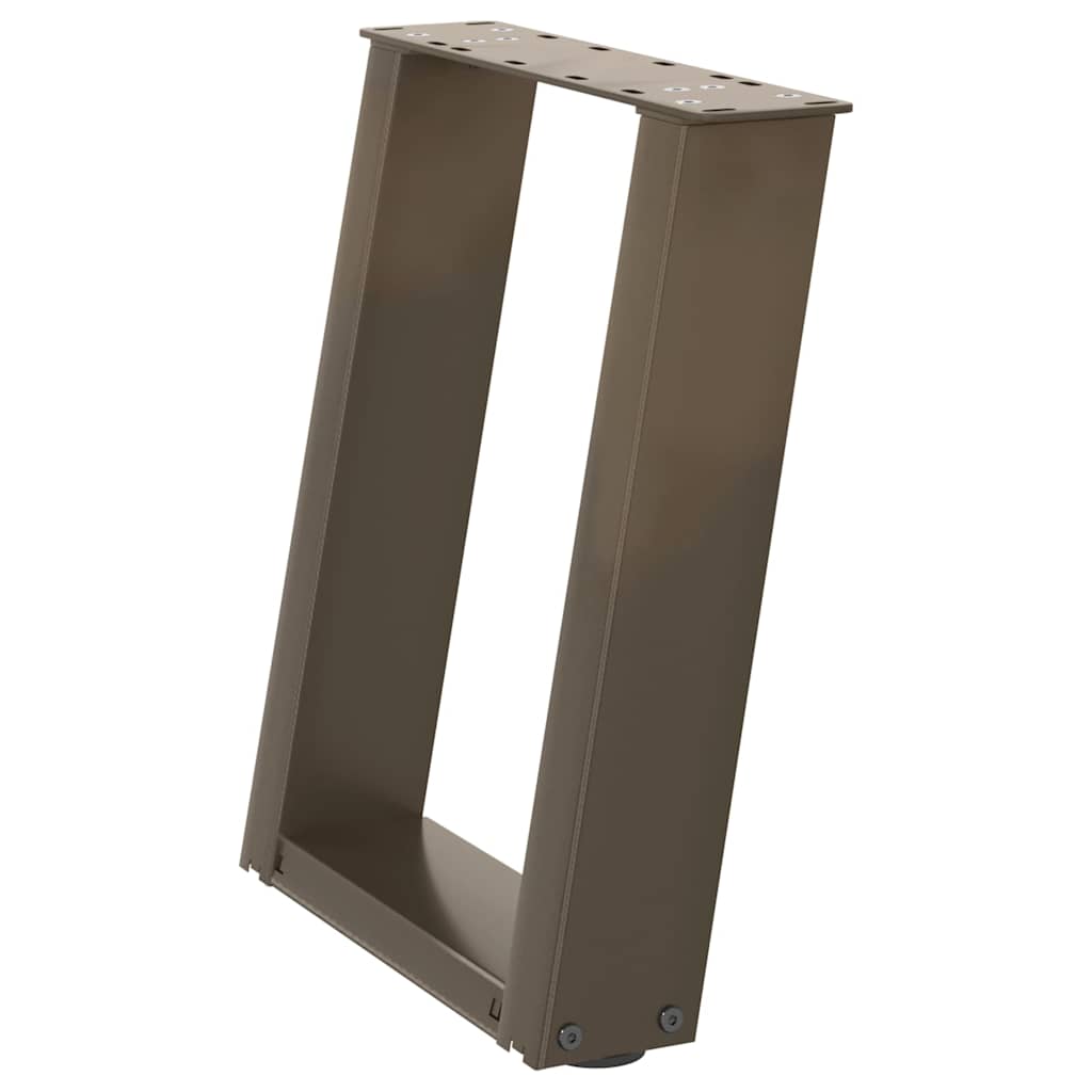Couchtischbeine U-Form 2 Stk. Naturstahl 38x(42-43) cm Stahl