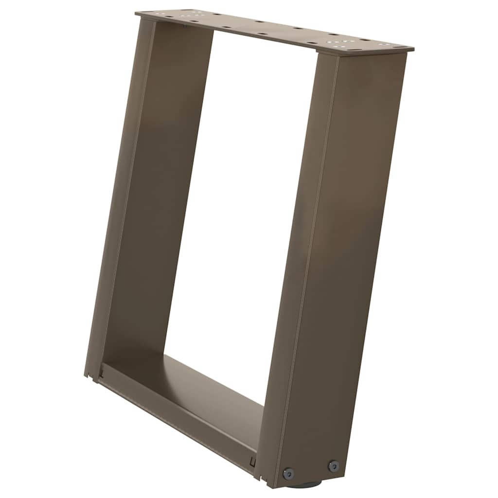 Couchtischbeine U-Form 2 Stk. Naturstahl 50x(42-43) cm Stahl