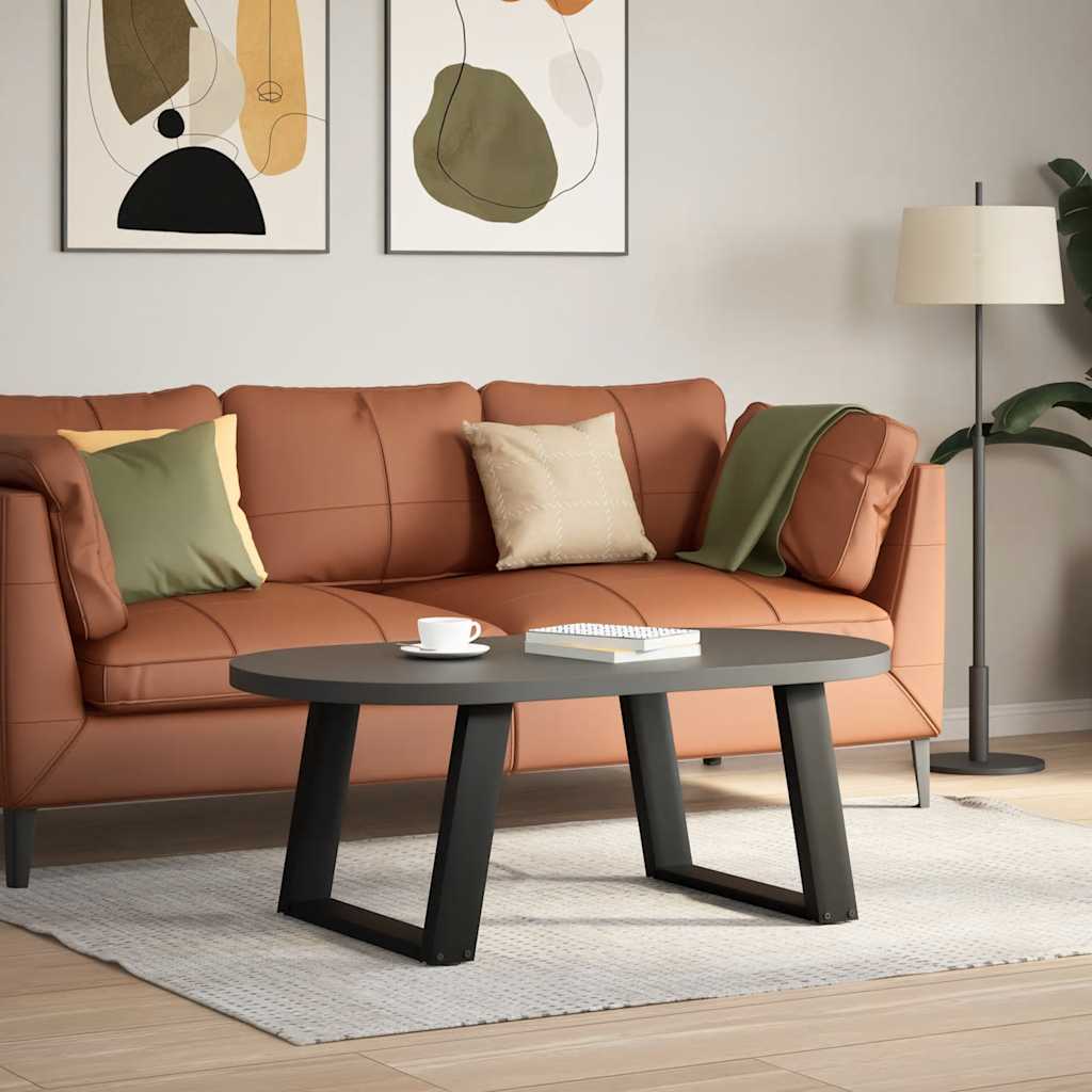 Couchtischbeine U-Form 2 Stk. Schwarz 60x(42-43) cm Stahl