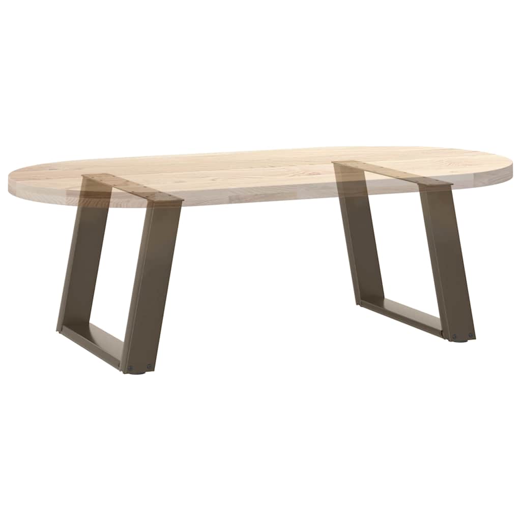 Couchtischbeine U-Form 2 Stk. Naturstahl 60x(42-43) cm Stahl