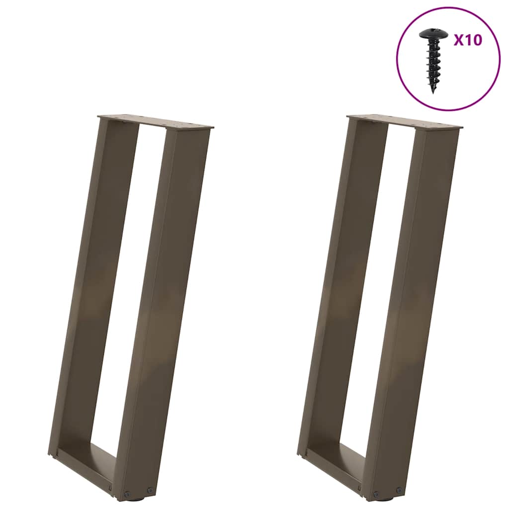 Konsolentischbeine U-Form 2 Stk. Naturstahl 28x(72-73) cm Stahl