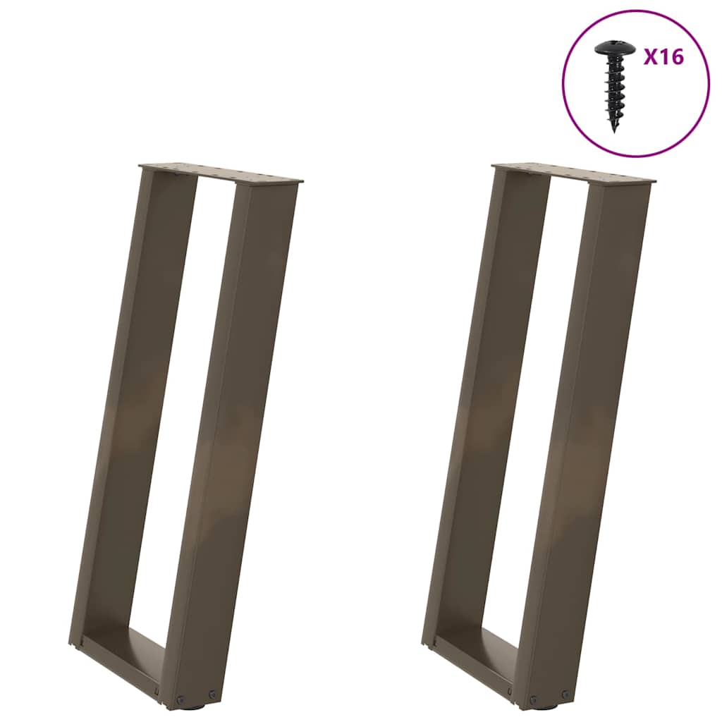 Konsolentischbeine U-Form 2 Stk. Naturstahl 38x(72-73) cm Stahl
