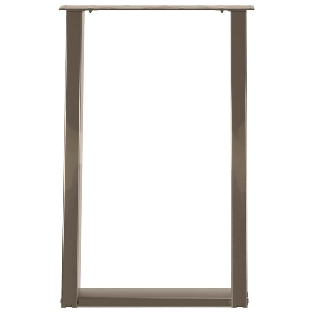 Esstischbeine U-Form 2 Stk. Naturstahl 60x(72-73) cm Stahl