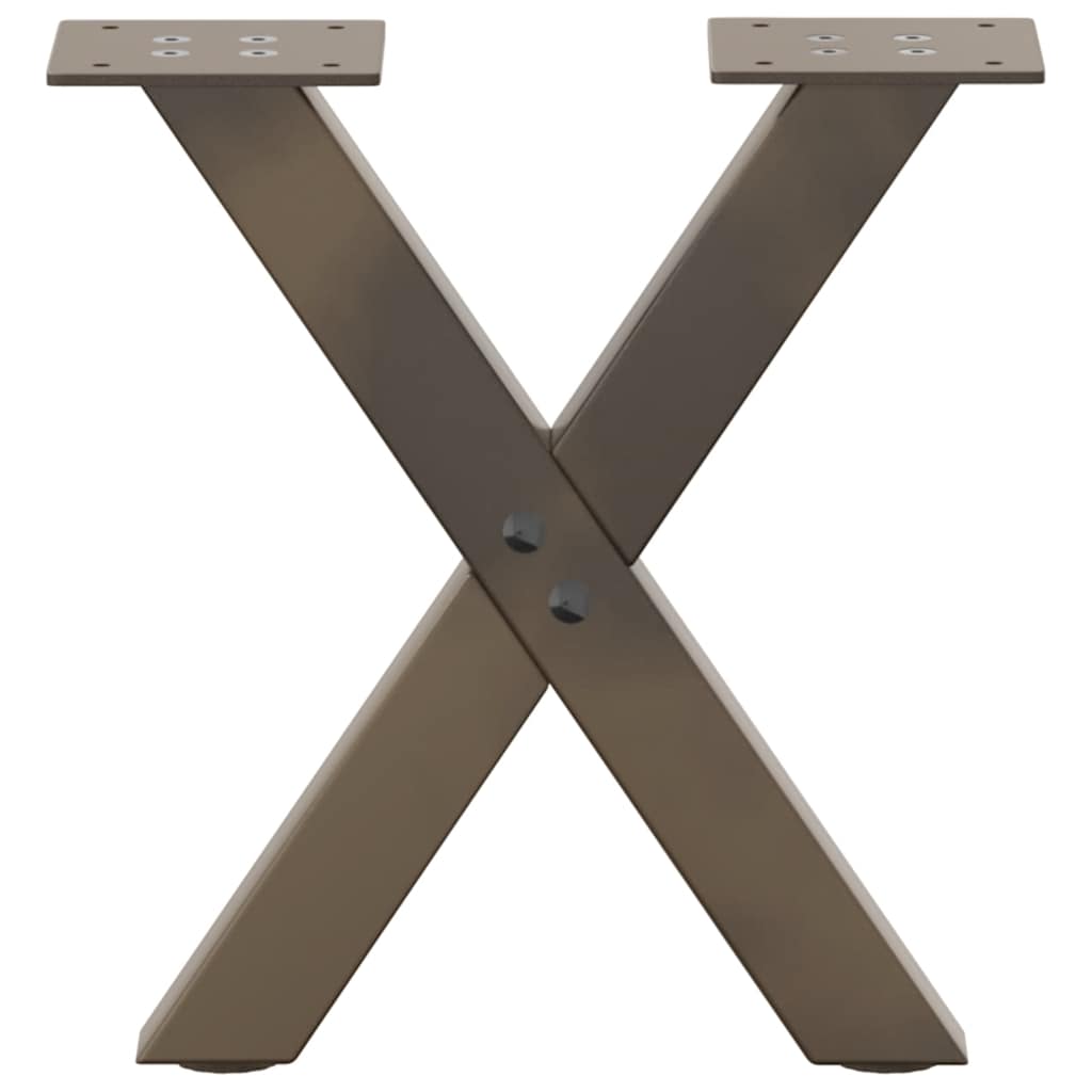 Couchtischbeine X-Form 2 Stk. Naturstahl 30x(30-31) cm Stahl