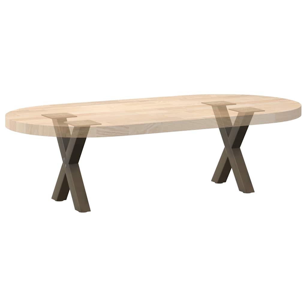 Couchtischbeine X-Form 2 Stk. Naturstahl 30x(30-31) cm Stahl
