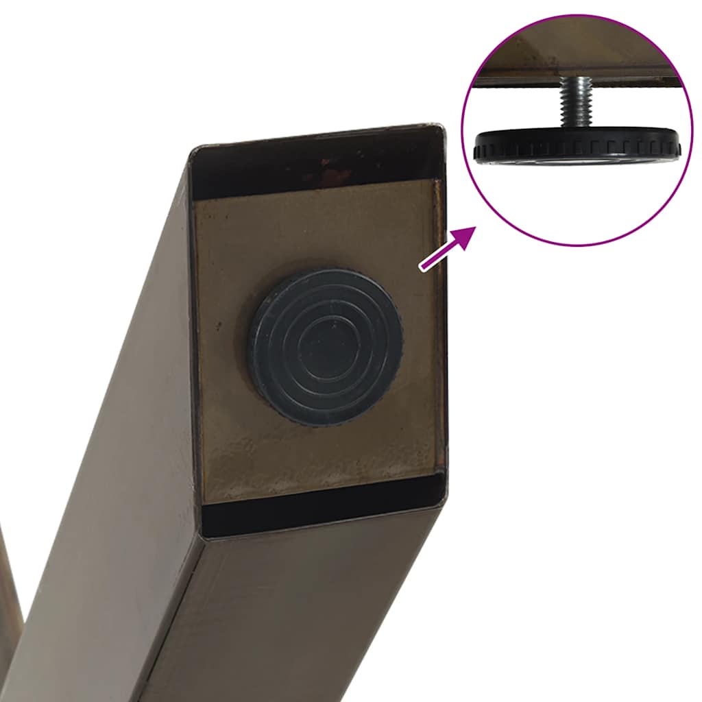 Couchtischbeine X-Form 2 Stk. Naturstahl 30x(30-31) cm Stahl