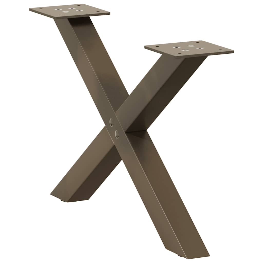 Couchtischbeine X-Form 2 Stk. Naturstahl 50x(30-31) cm Stahl