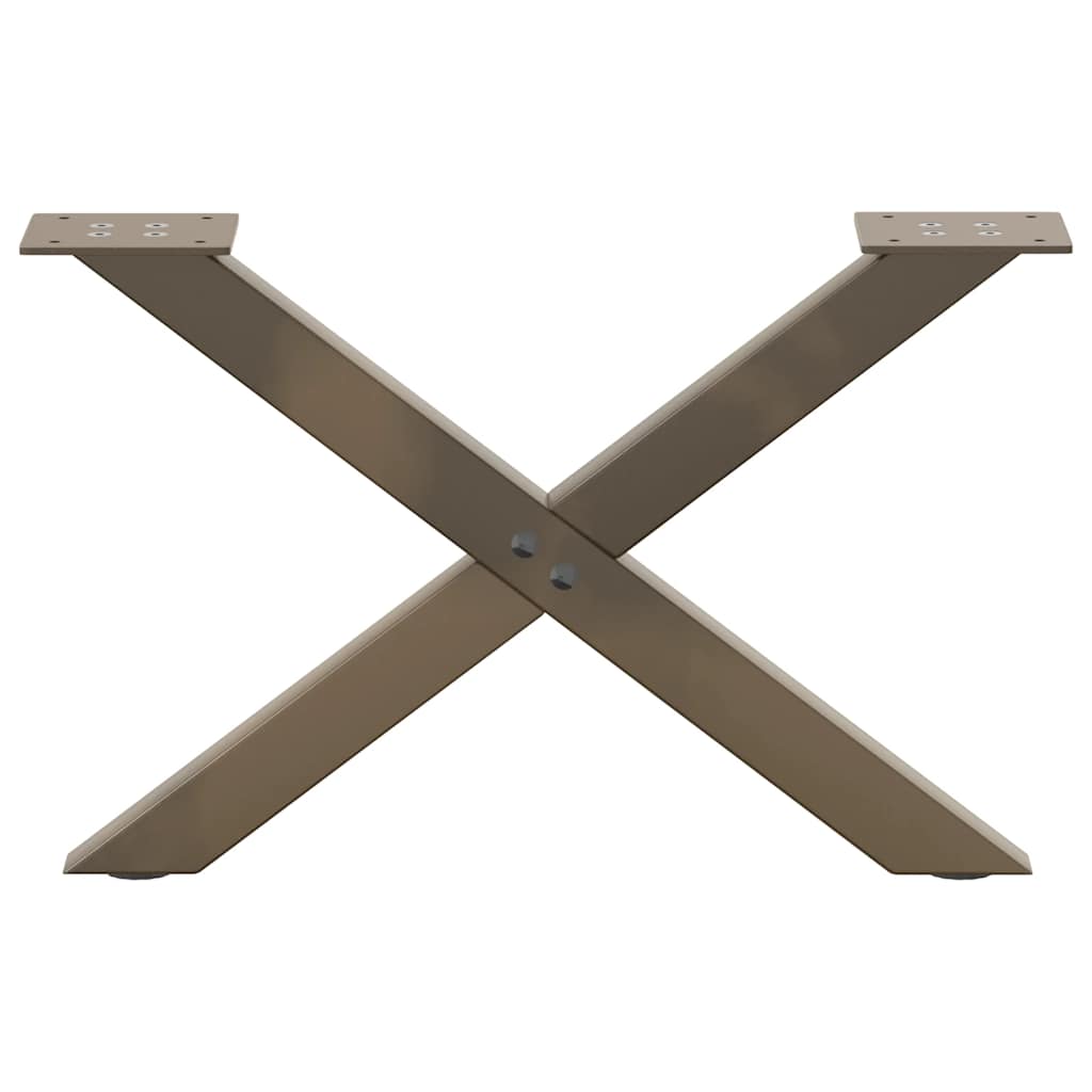 Couchtischbeine X-Form 2 Stk. Naturstahl 60x(30-31) cm Stahl