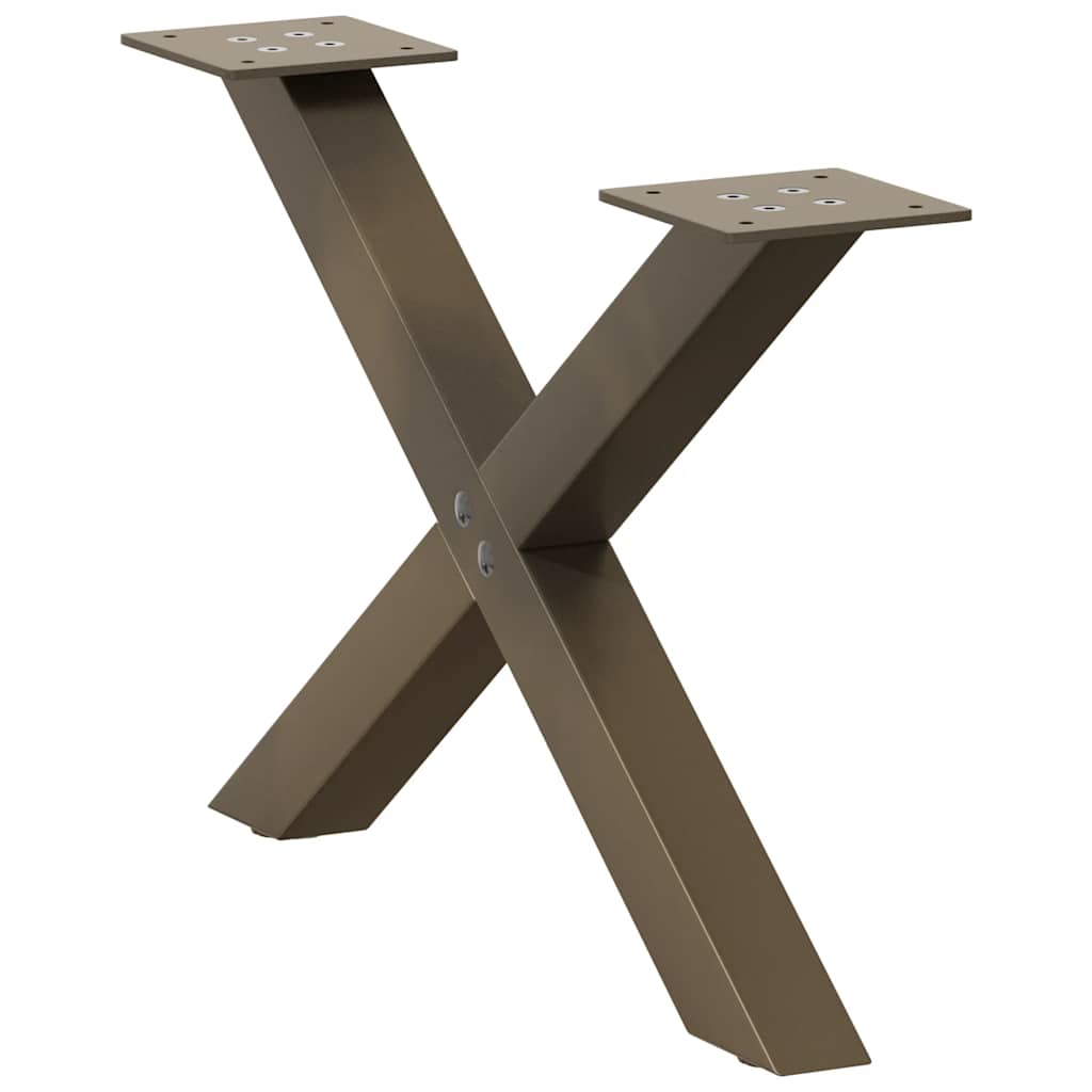 Couchtischbeine X-Form 2 Stk. Naturstahl 60x(30-31) cm Stahl
