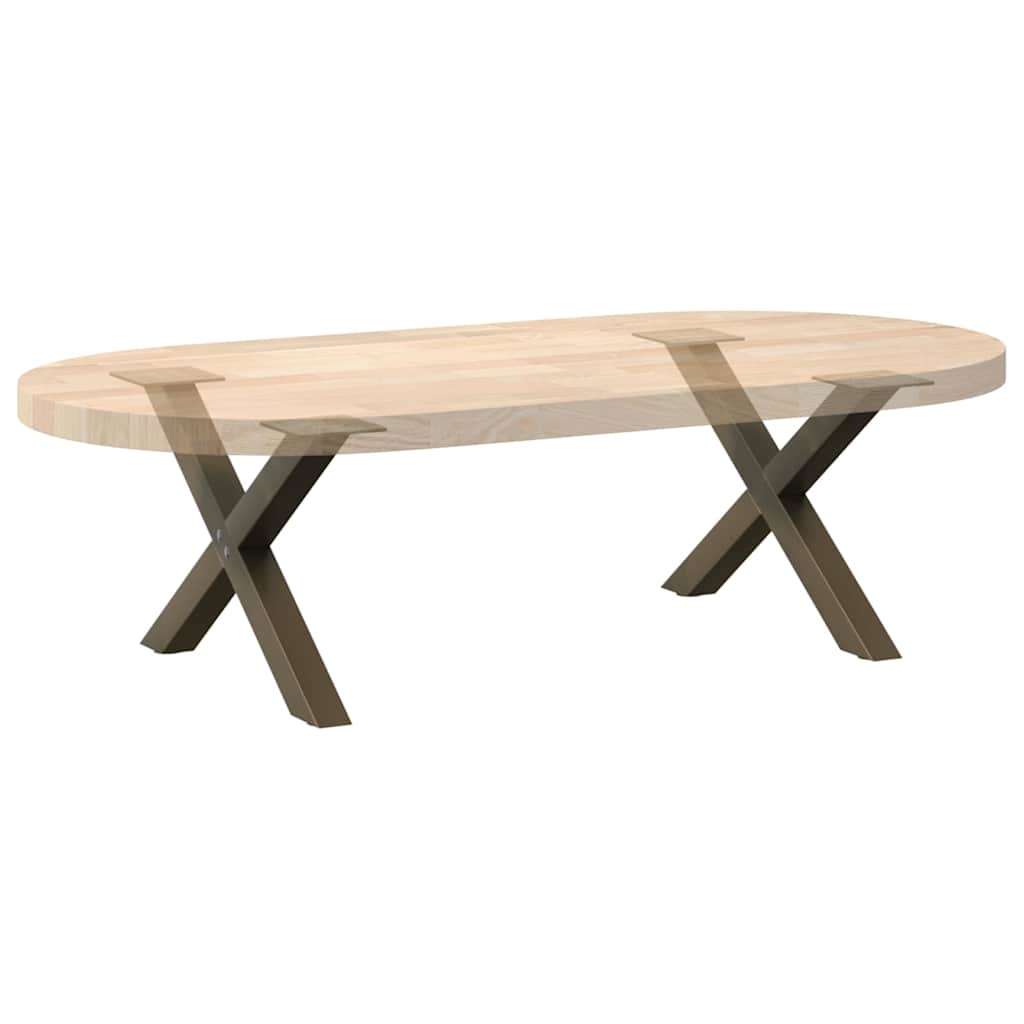 Couchtischbeine X-Form 2 Stk. Naturstahl 60x(30-31) cm Stahl
