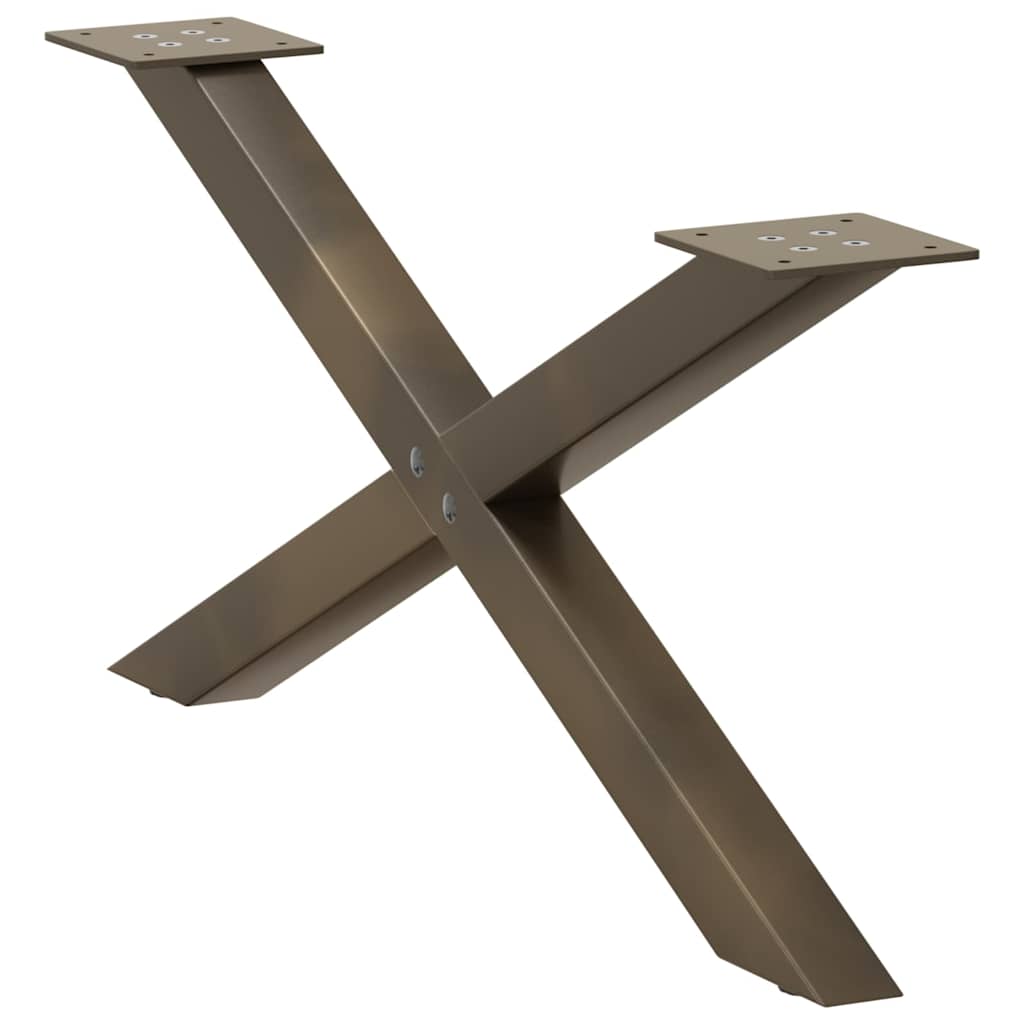 Couchtischbeine X-Form 2 Stk. Naturstahl 70x(30-31) cm Stahl