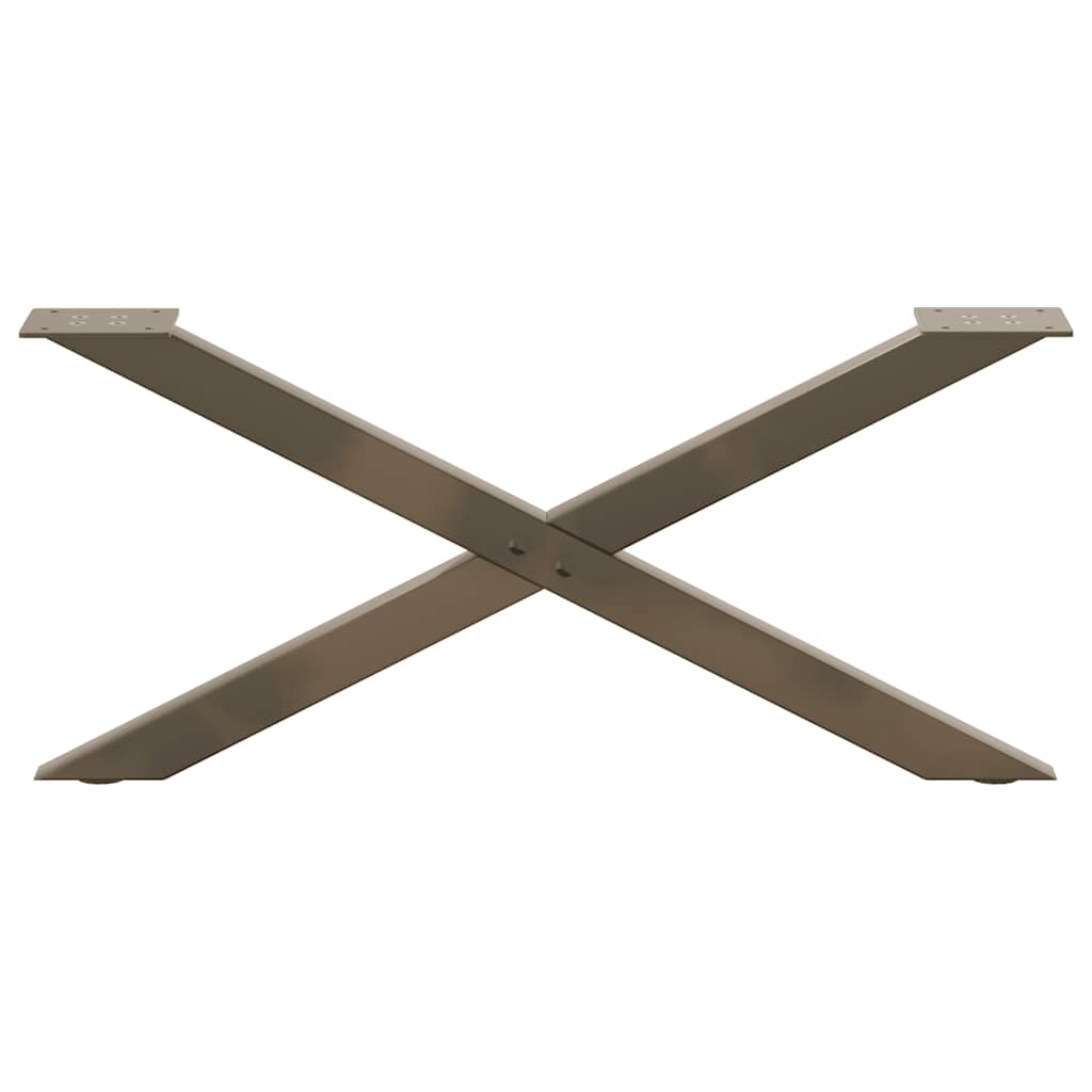 Couchtischbeine X-Form 2 Stk. Naturstahl 70x(30-31) cm Stahl