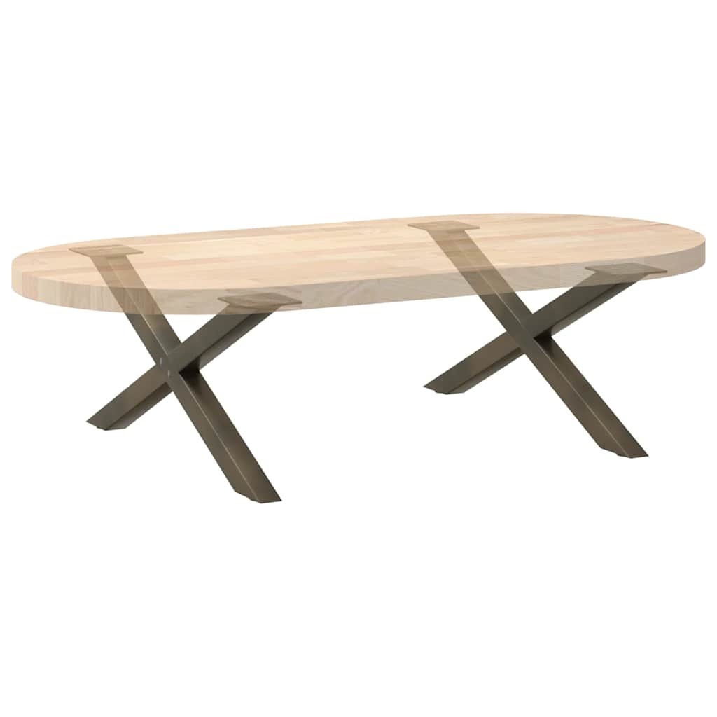 Couchtischbeine X-Form 2 Stk. Naturstahl 70x(30-31) cm Stahl