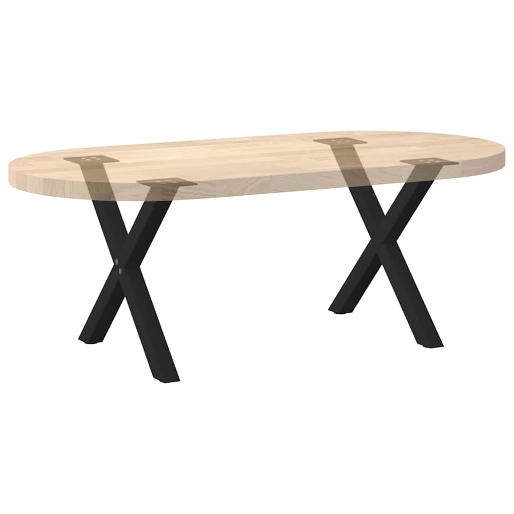 Couchtischbeine X-Form 2 Stk. Schwarz 50x(42-43) cm Stahl