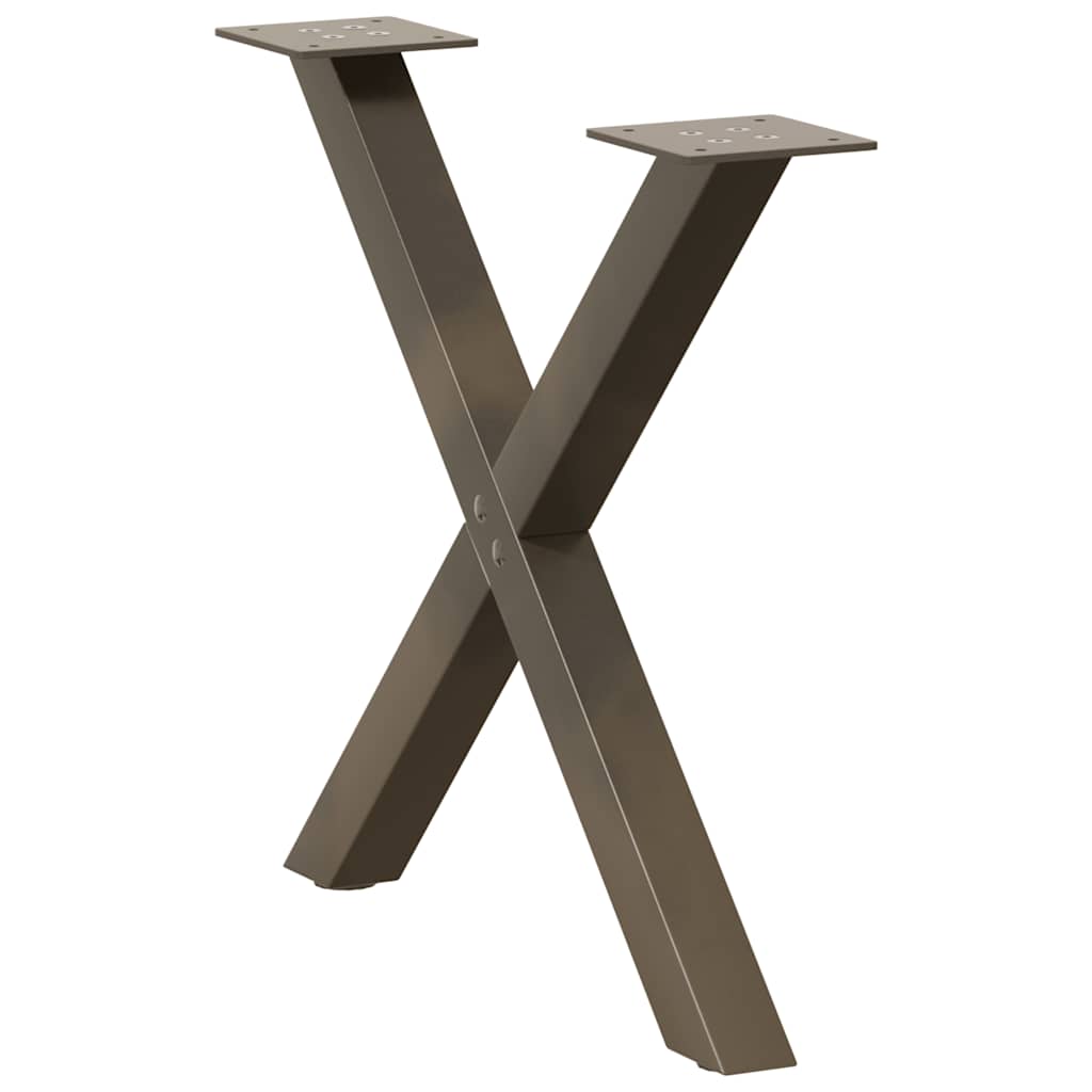 Couchtischbeine X-Form 2 Stk. Naturstahl 50x(42-43) cm Stahl