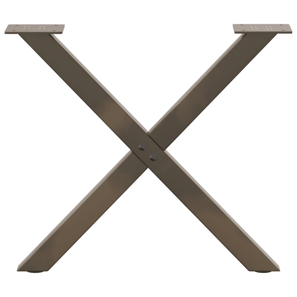 Couchtischbeine X-Form 2 Stk. Naturstahl 50x(42-43) cm Stahl