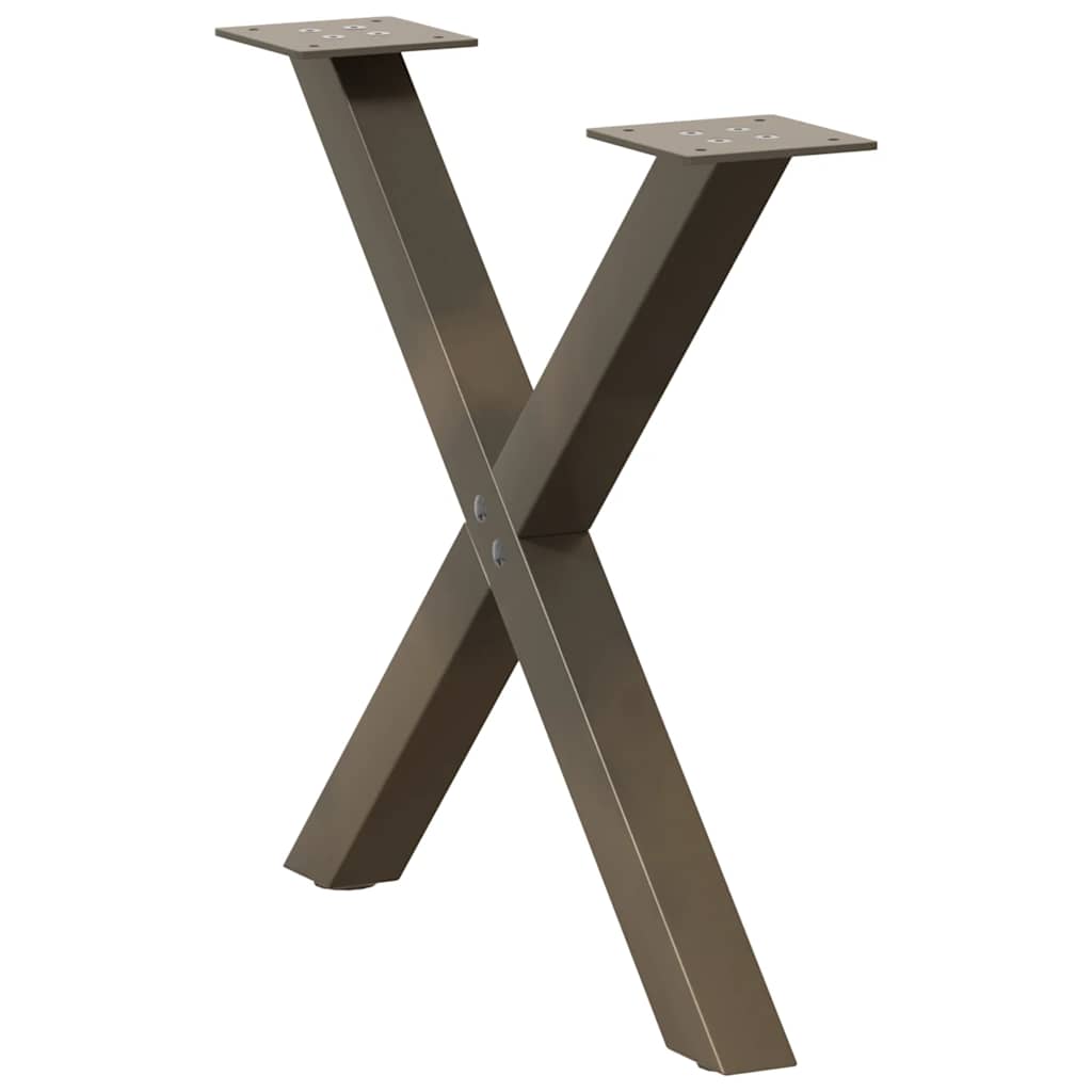 Couchtischbeine X-Form 2 Stk. Naturstahl 60x(42-43) cm Stahl