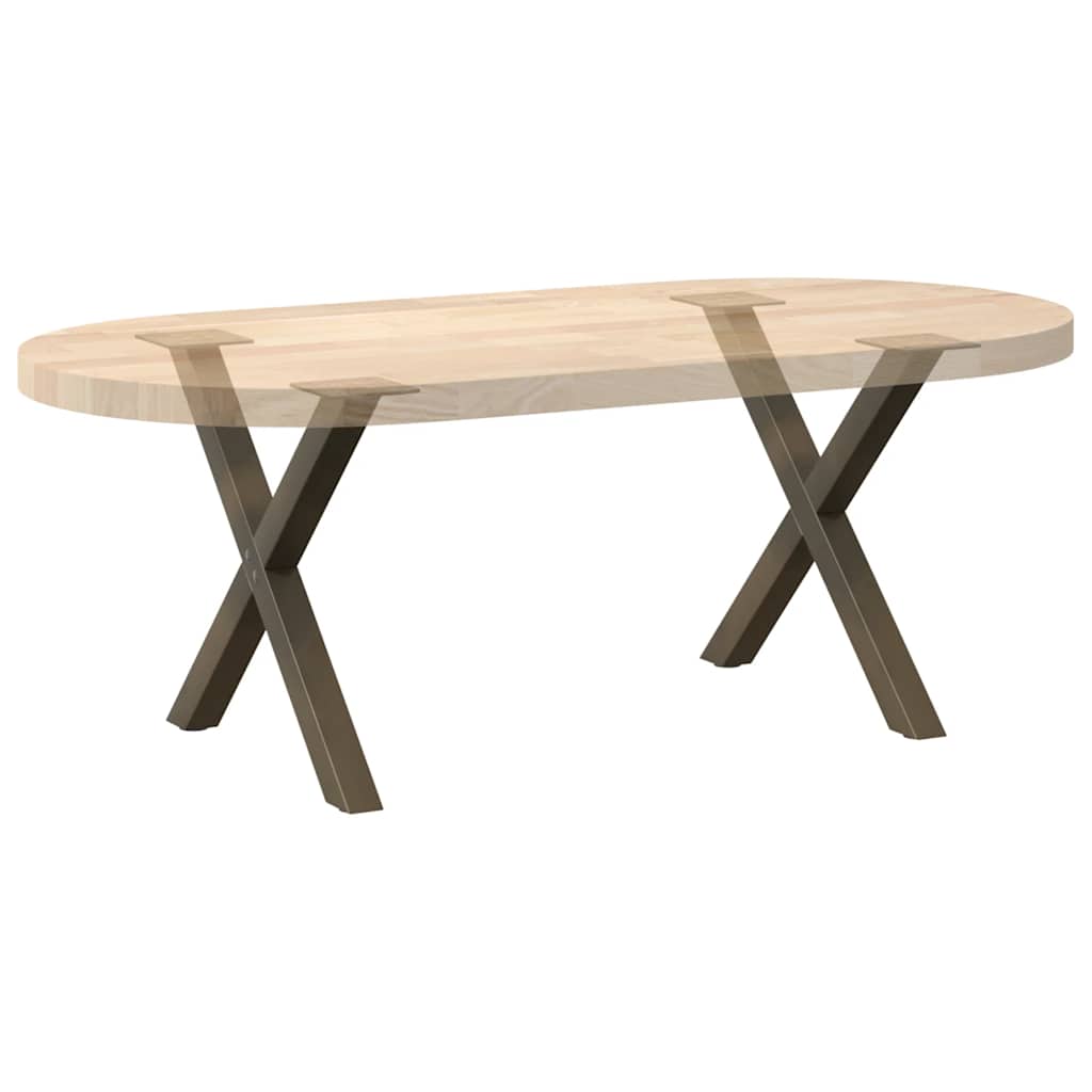 Couchtischbeine X-Form 2 Stk. Naturstahl 60x(42-43) cm Stahl
