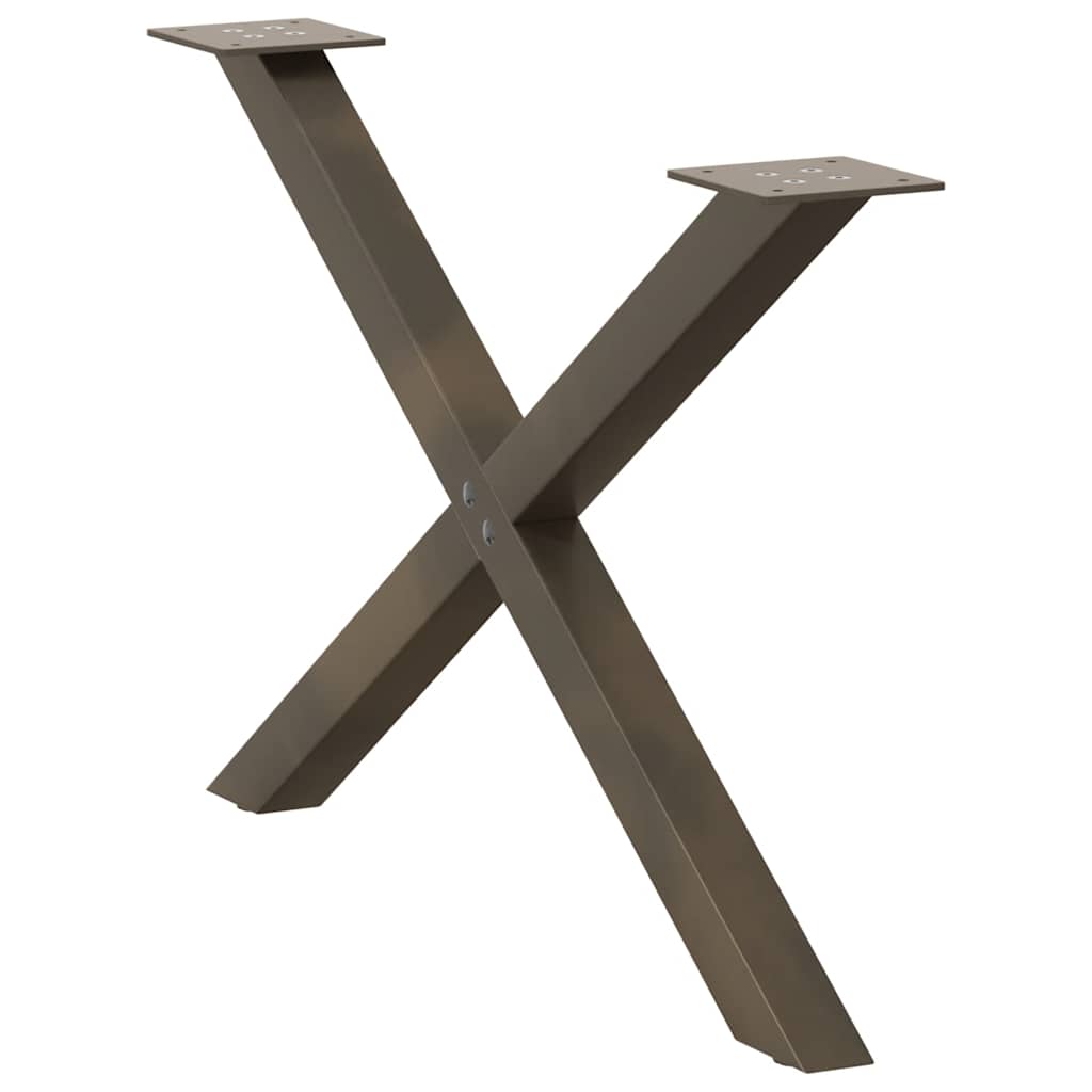 Couchtischbeine X-Form 2 Stk. Naturstahl 70x(42-43) cm Stahl
