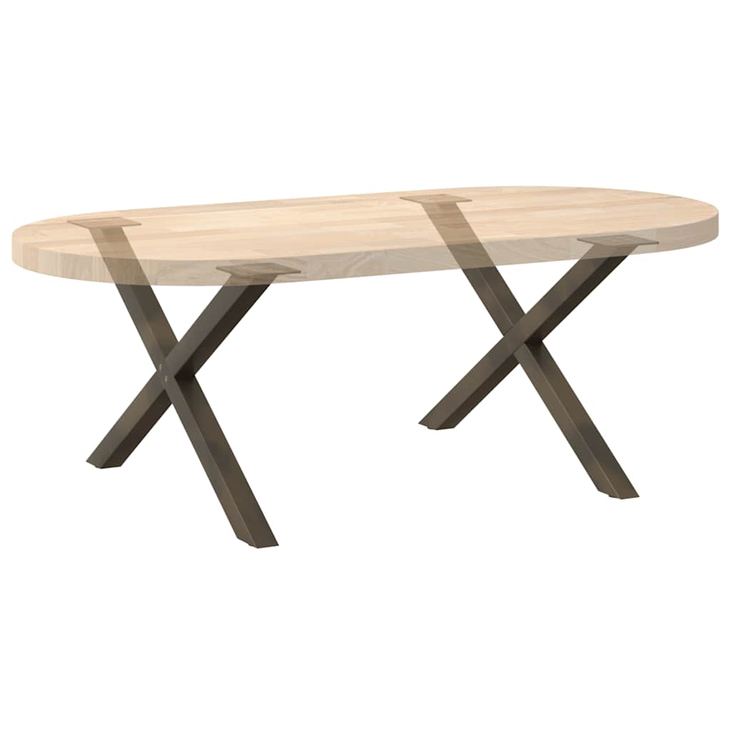 Couchtischbeine X-Form 2 Stk. Naturstahl 70x(42-43) cm Stahl