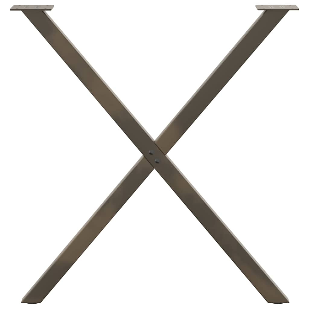 Esstischbeine X-Form 2 Stk. Naturstahl 80x(72-73) cm Stahl