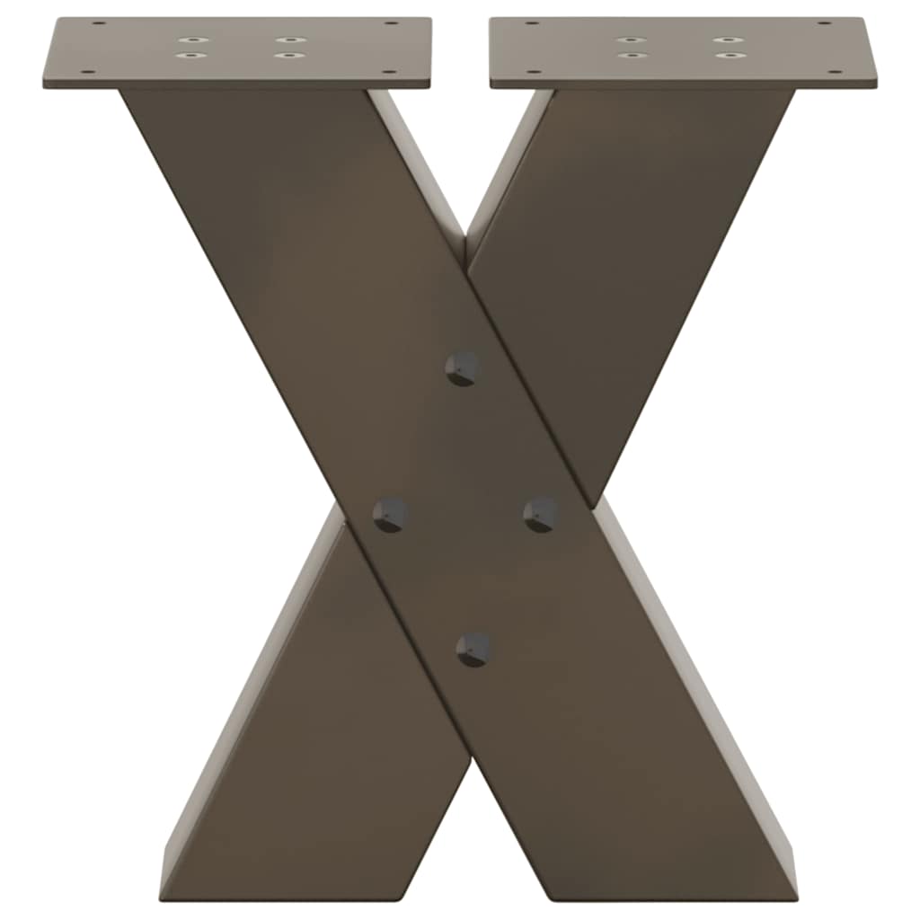 Couchtischbeine X-Form 2 Stk. Naturstahl 30x(30-31) cm Stahl