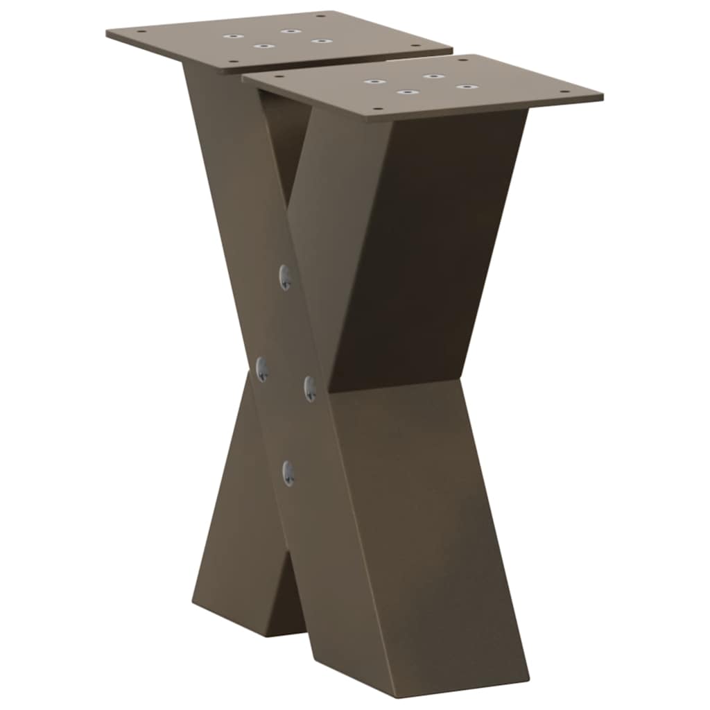Couchtischbeine X-Form 2 Stk. Naturstahl 40x(30-31) cm Stahl