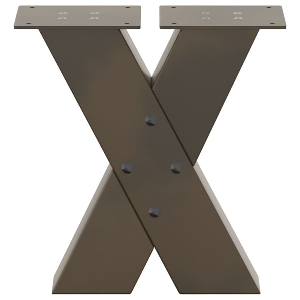 Couchtischbeine X-Form 2 Stk. Naturstahl 40x(30-31) cm Stahl