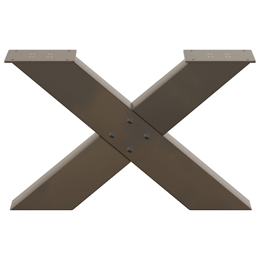 Couchtischbeine X-Form 2 Stk. Naturstahl 50x(30-31) cm Stahl