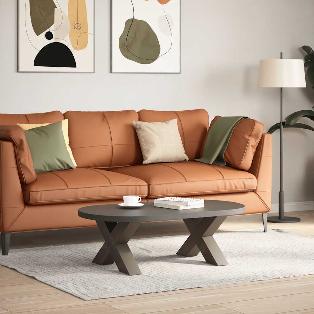 Couchtischbeine X-Form 2 Stk. Naturstahl 60x(30-31) cm Stahl