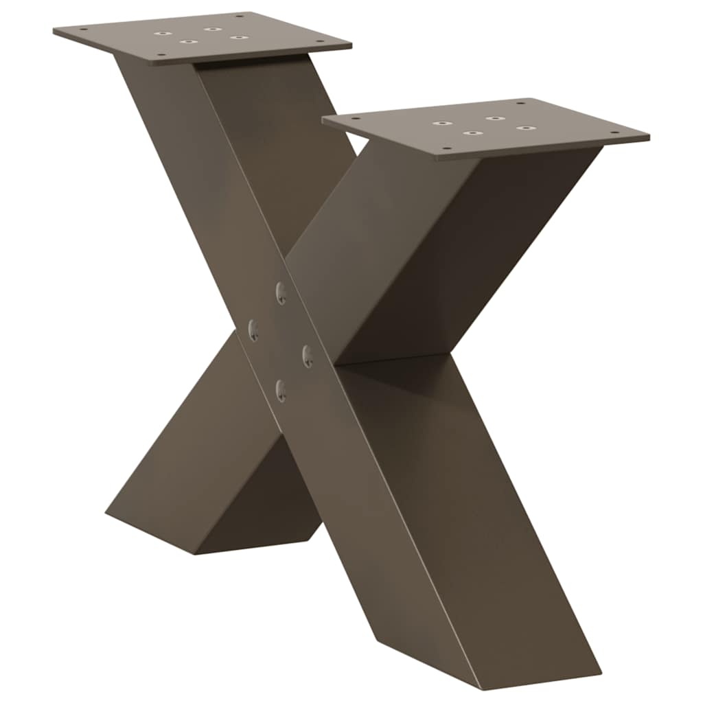 Couchtischbeine X-Form 2 Stk. Naturstahl 60x(30-31) cm Stahl