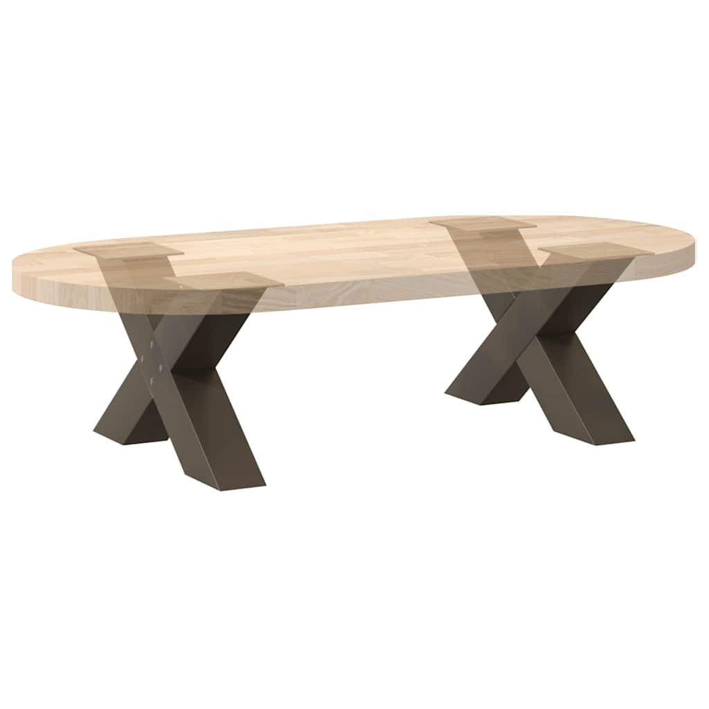 Couchtischbeine X-Form 2 Stk. Naturstahl 60x(30-31) cm Stahl