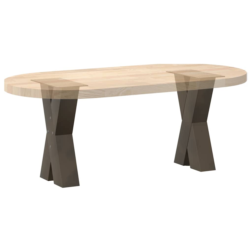 Couchtischbeine X-Form 2 Stk. Naturstahl 28x(42-43) cm Stahl