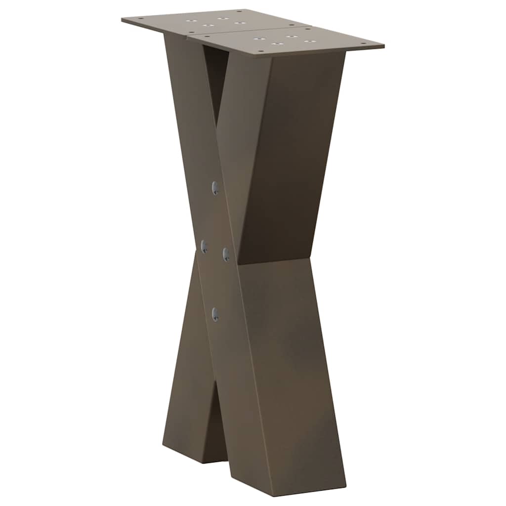 Couchtischbeine X-Form 2 Stk. Naturstahl 38x(42-43) cm Stahl
