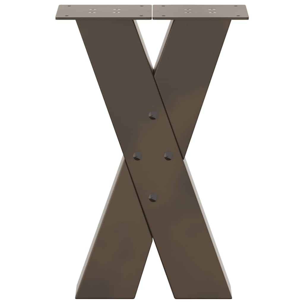 Couchtischbeine X-Form 2 Stk. Naturstahl 38x(42-43) cm Stahl