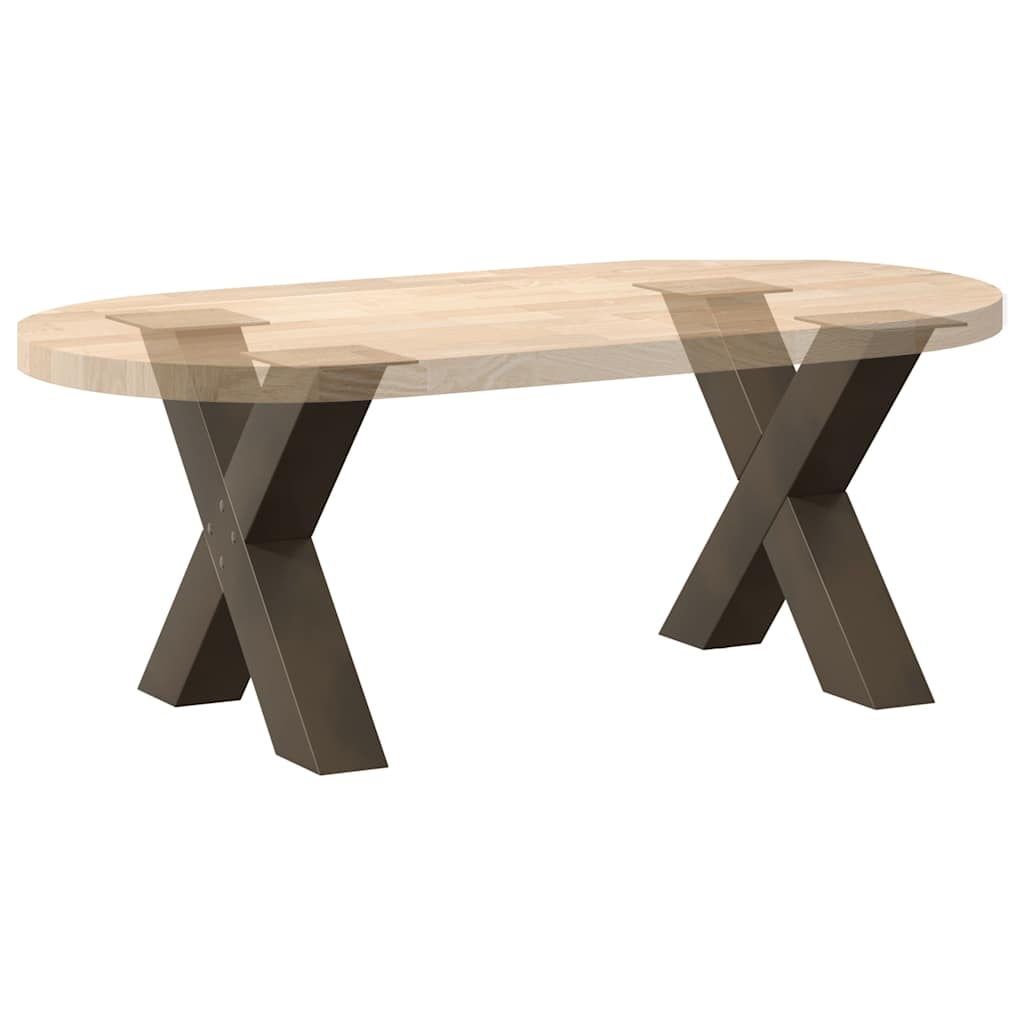 Couchtischbeine X-Form 2 Stk. Naturstahl 50x(42-43) cm Stahl