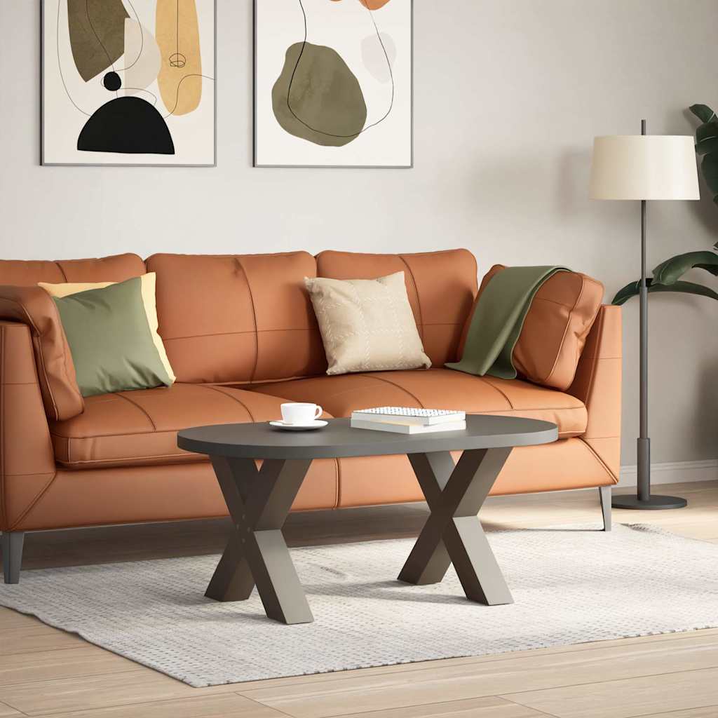 Couchtischbeine X-Form 2 Stk. Naturstahl 60x(42-43) cm Stahl