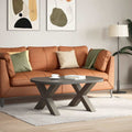 Couchtischbeine X-Form 2 Stk. Naturstahl 70x(42-43) cm Stahl