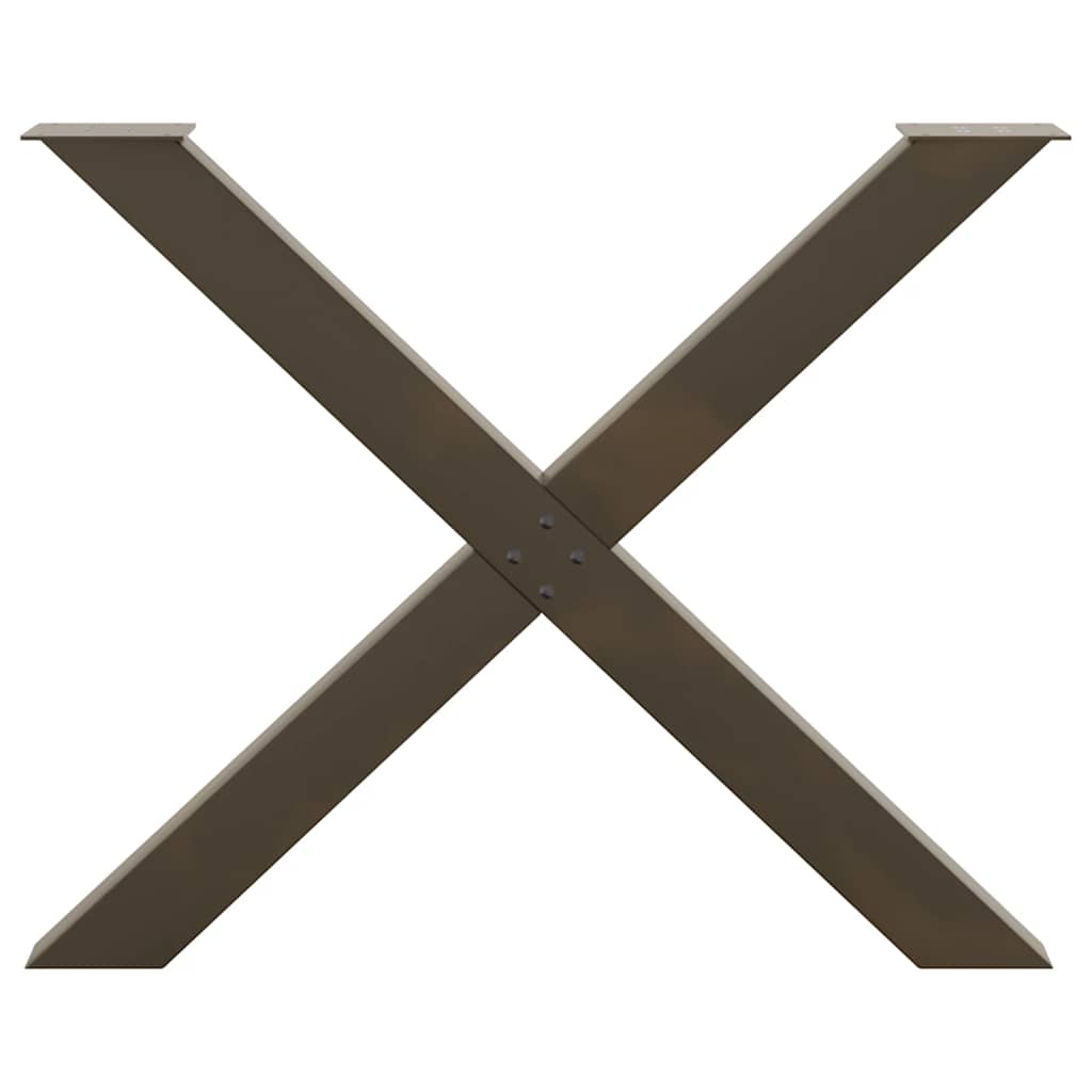Esstischbeine X-Form 3 Stk. Naturstahl 90x(72-73) cm Stahl