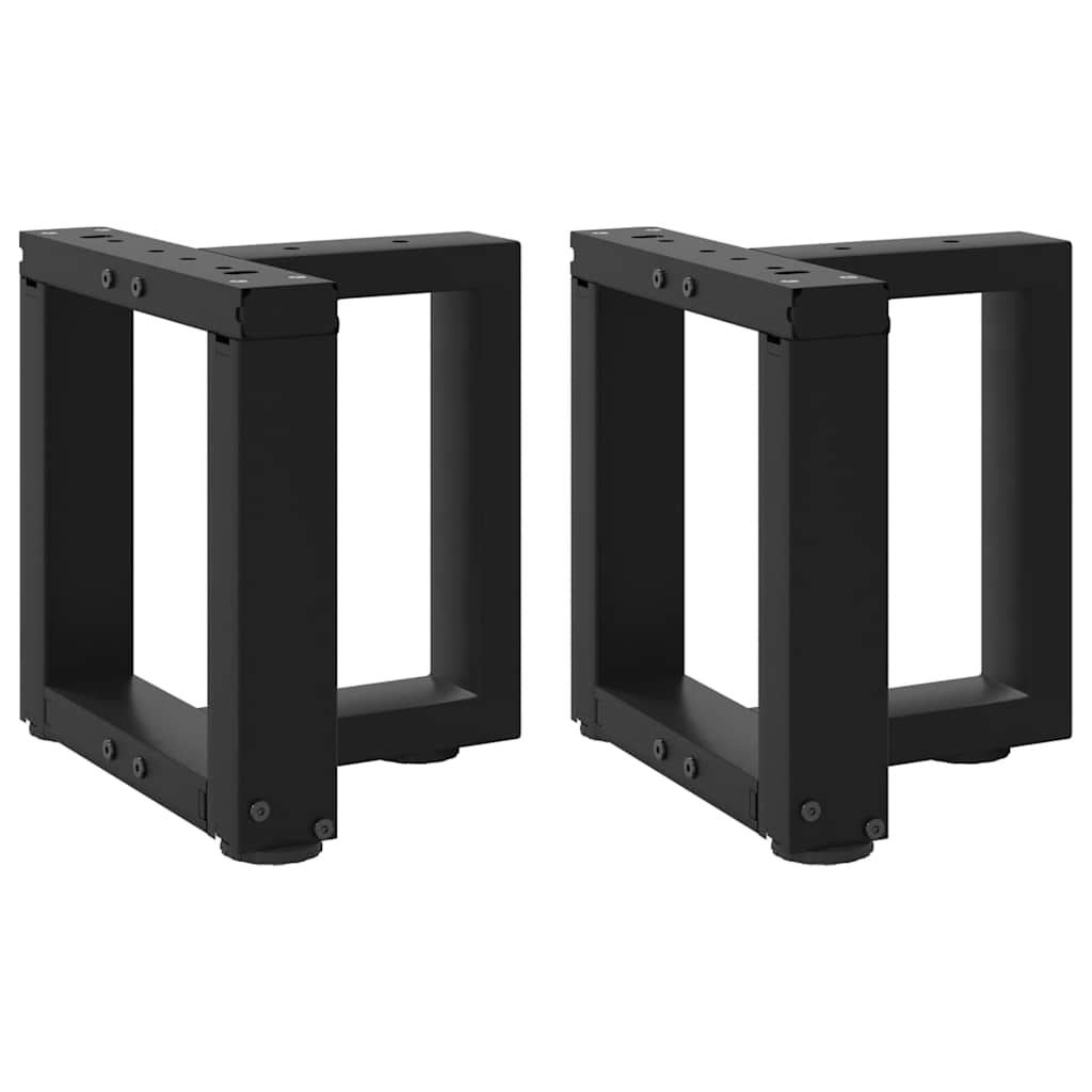 Couchtischbeine T-Form 2 Stk. Schwarz 30x25x(30-31) cm Stahl