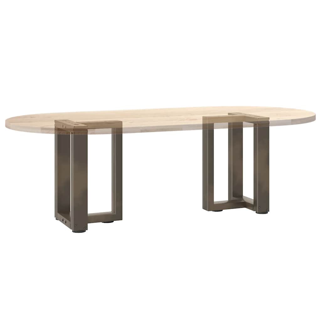 Couchtischbeine T-Form 2 Stk. Naturstahl 28x25x(42-43) cm Stahl