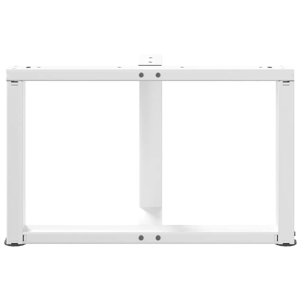 Couchtischbeine T-Form 2 Stk. Weiß 60x25x(42-43) cm Stahl